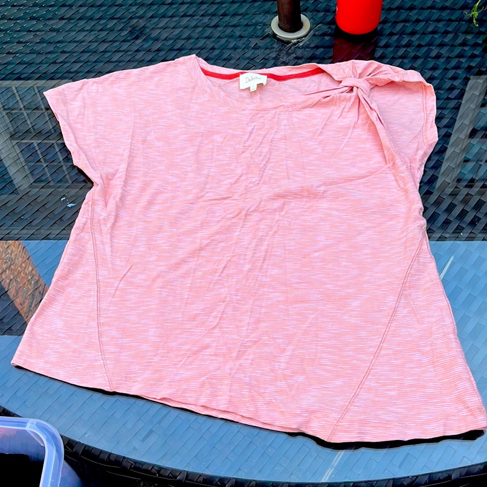 Peach Asymmetrical top from Anthropologie. Size XS but runs large.